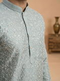 Kurta Set - Sage Green Woven Kurta for Men
