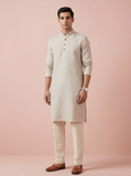 Men’s Natural Off-White Pure Linen Kurta