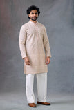 Royal Beige Zardosi Work Ethnic Kurta Set Traditional Outfit