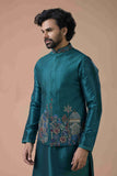 Royal Bottle Green Wedding Kurta Jacket Set
