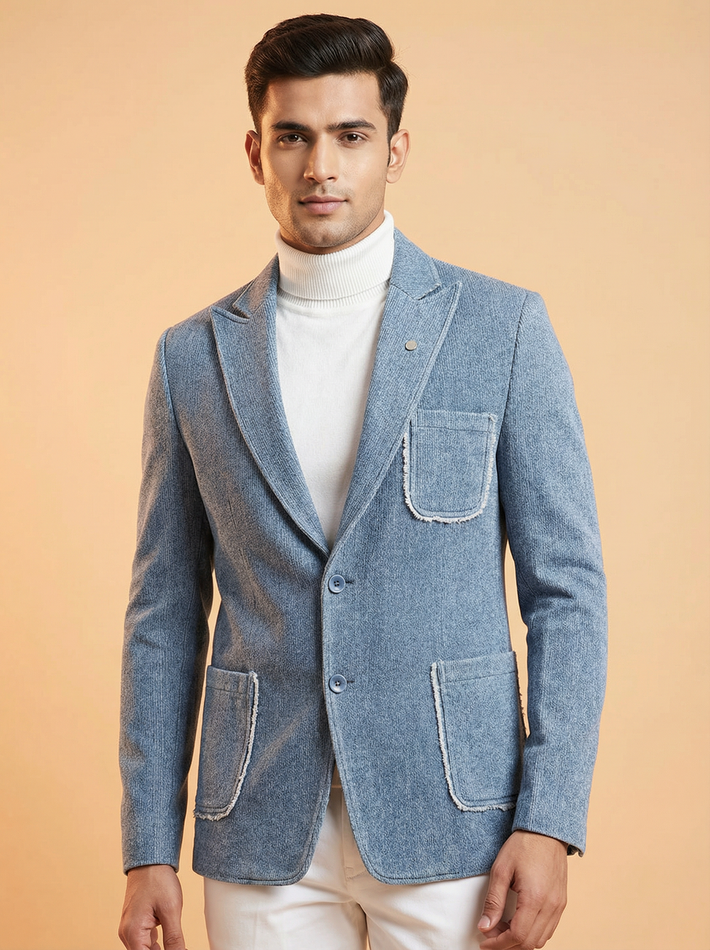 Wedding Blazer - Light Blue Designer Blazer for Men