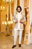 Regal Mosaic Indo-Western in Ivory Cream