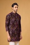 Royal Plum Botanical Embroidered Kurta