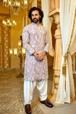 Lavender Blossom Embroidered Kurta Set