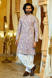 Lavender Blossom Embroidered Kurta Set