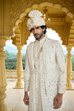 Ivory Regal Anarkali Sherwani with Dupatta