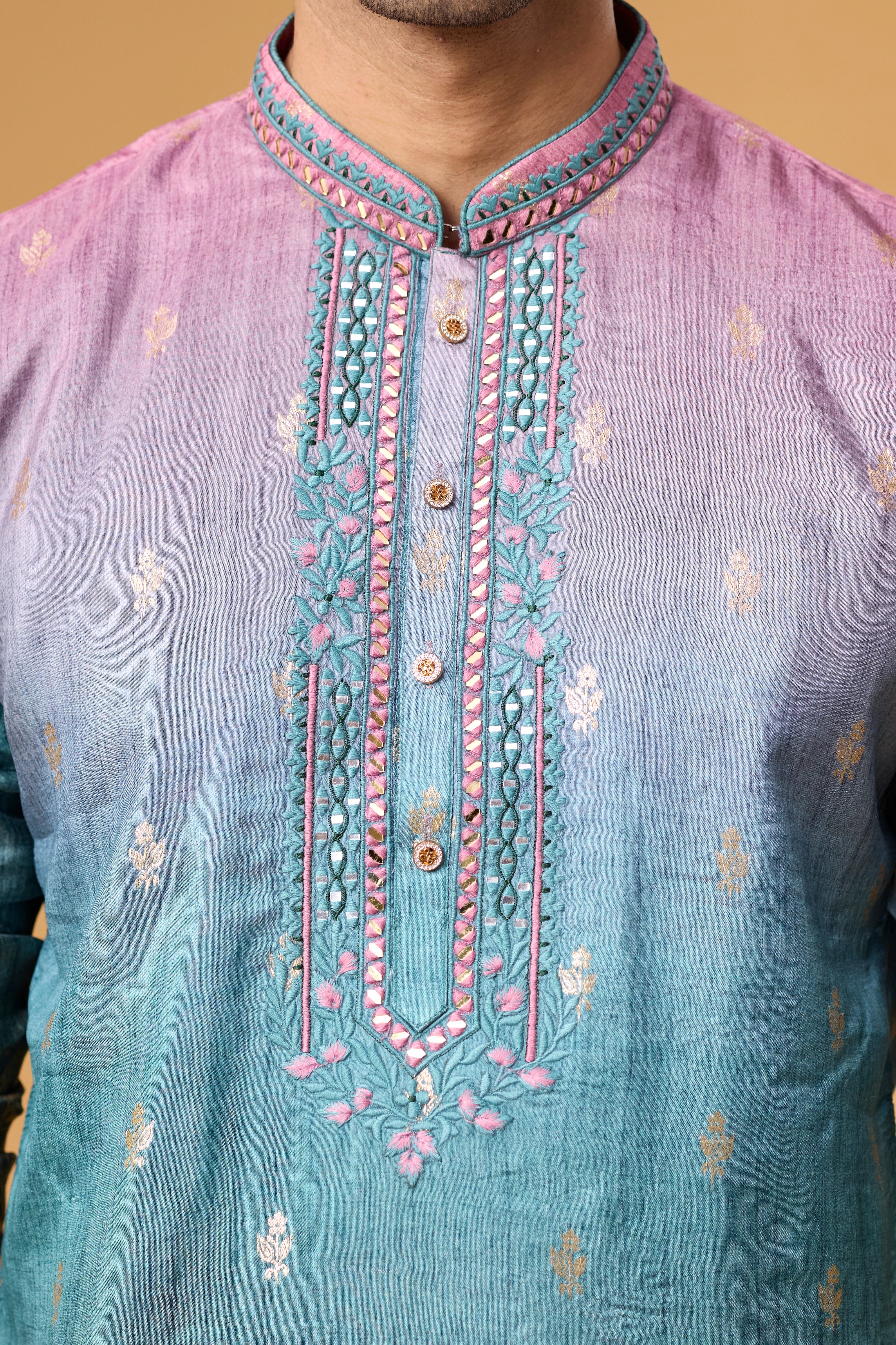 Azure Twilight Ombre Heritage Kurta