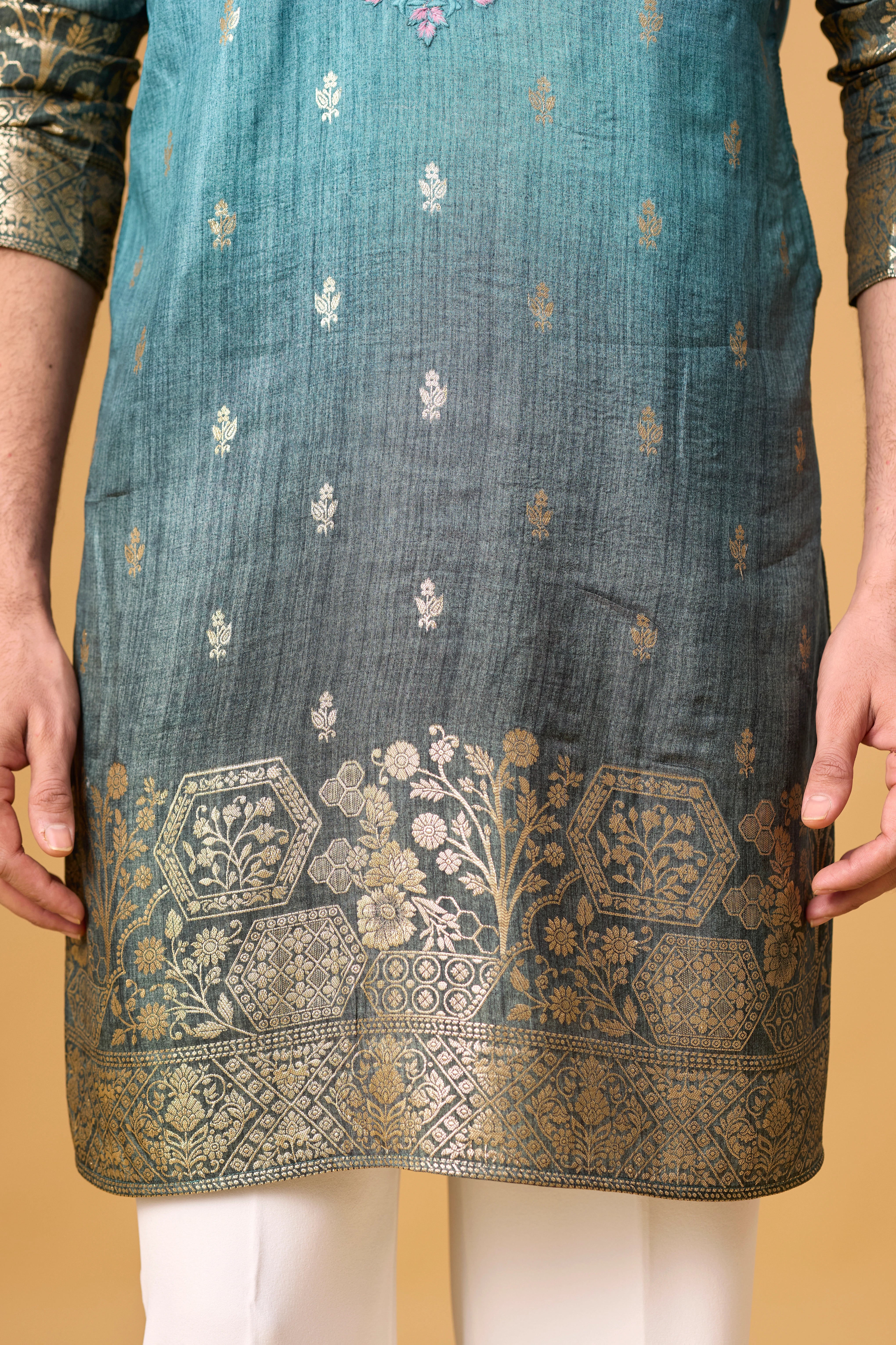 Azure Twilight Ombre Heritage Kurta