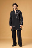 Obsidian Black Intricate Embroidered Kurta Set