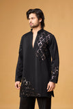 Obsidian Black Intricate Embroidered Kurta Set