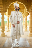 Ivory Luxury Anarkali Sherwani with Mirror Handwork