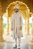 Ivory Jardozi Embroidered Groom Sherwani