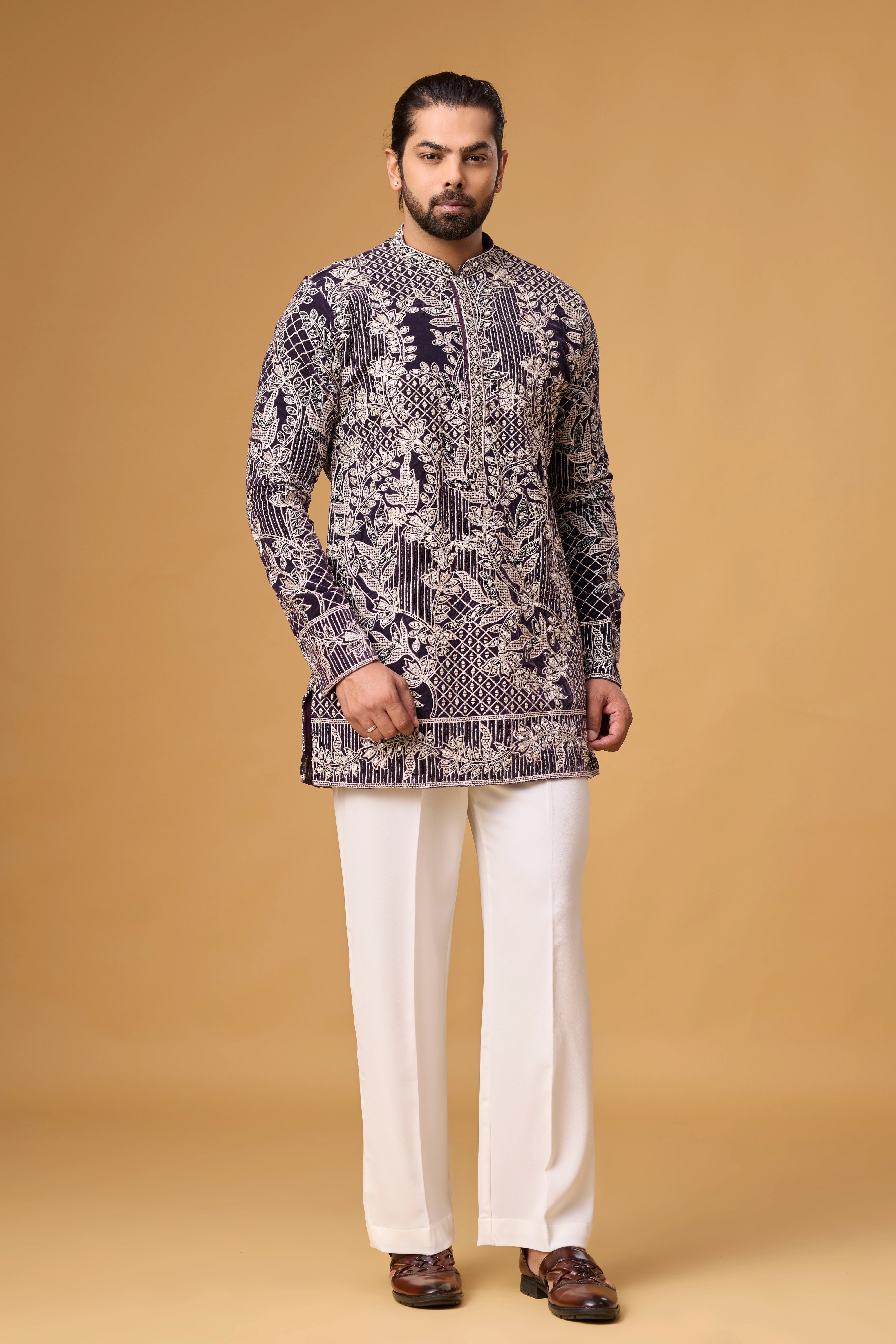Midnight Heritage Floral Patterned Kurta Set