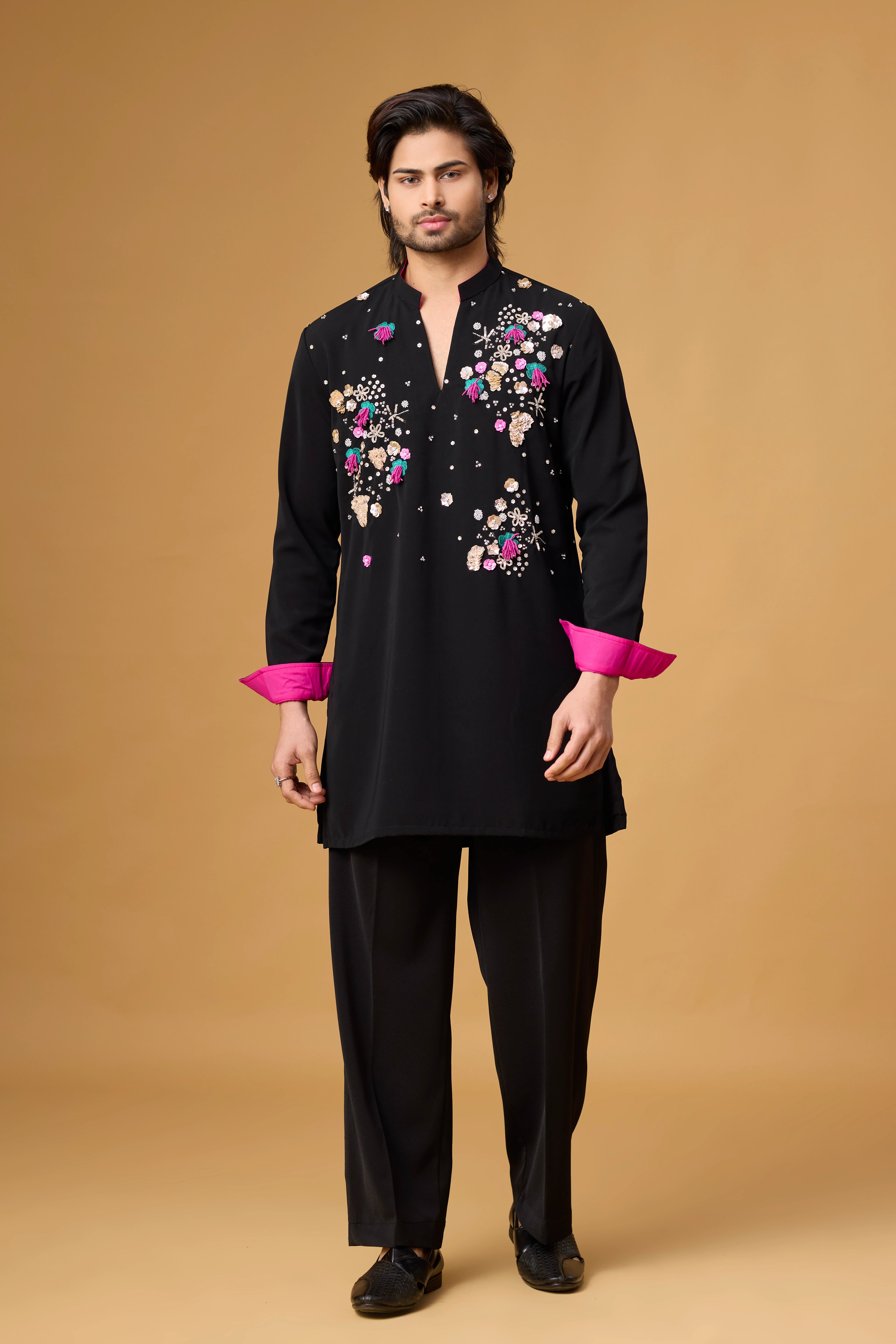Obsidian Bloom Embroidered Kurta Set