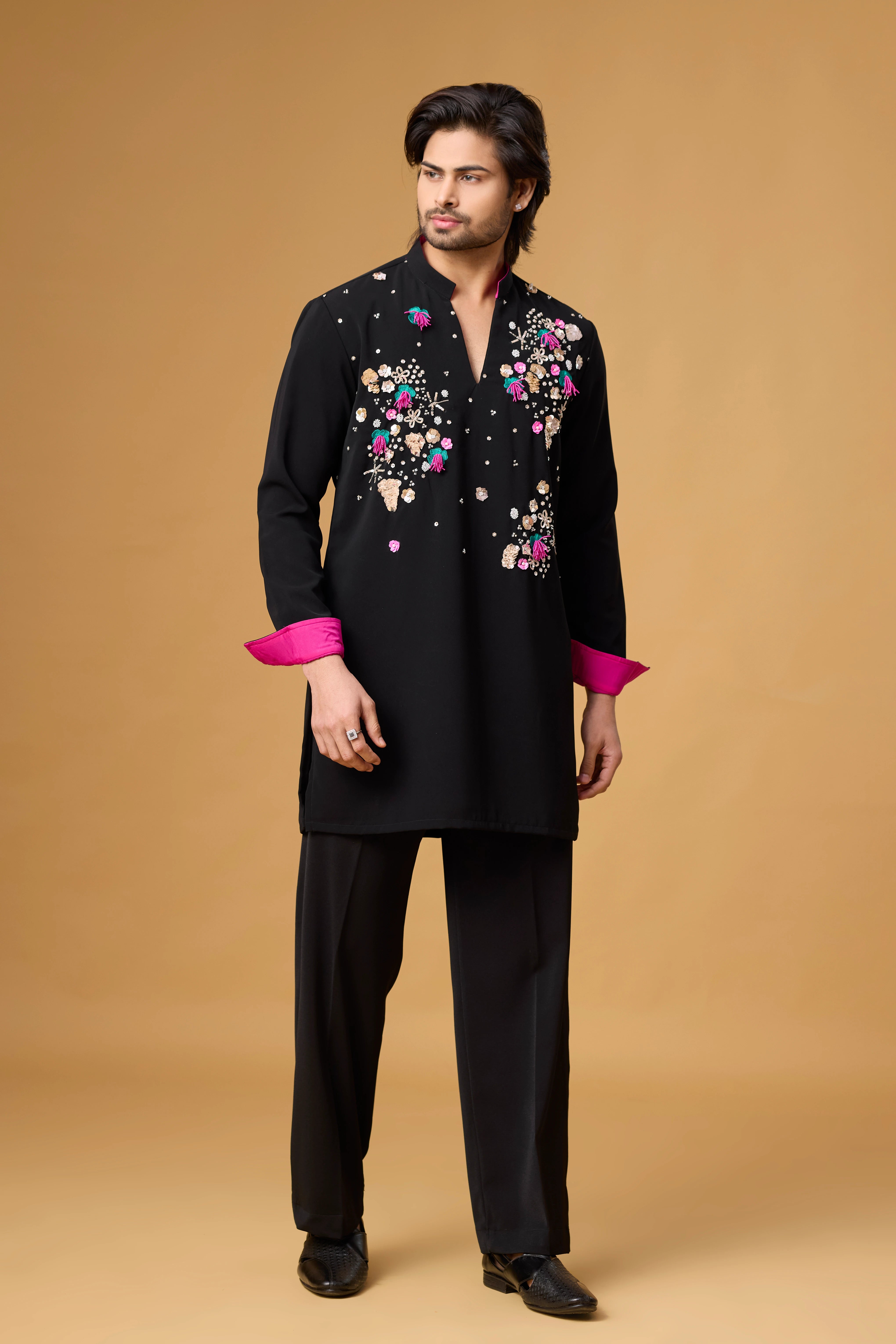 Obsidian Bloom Embroidered Kurta Set