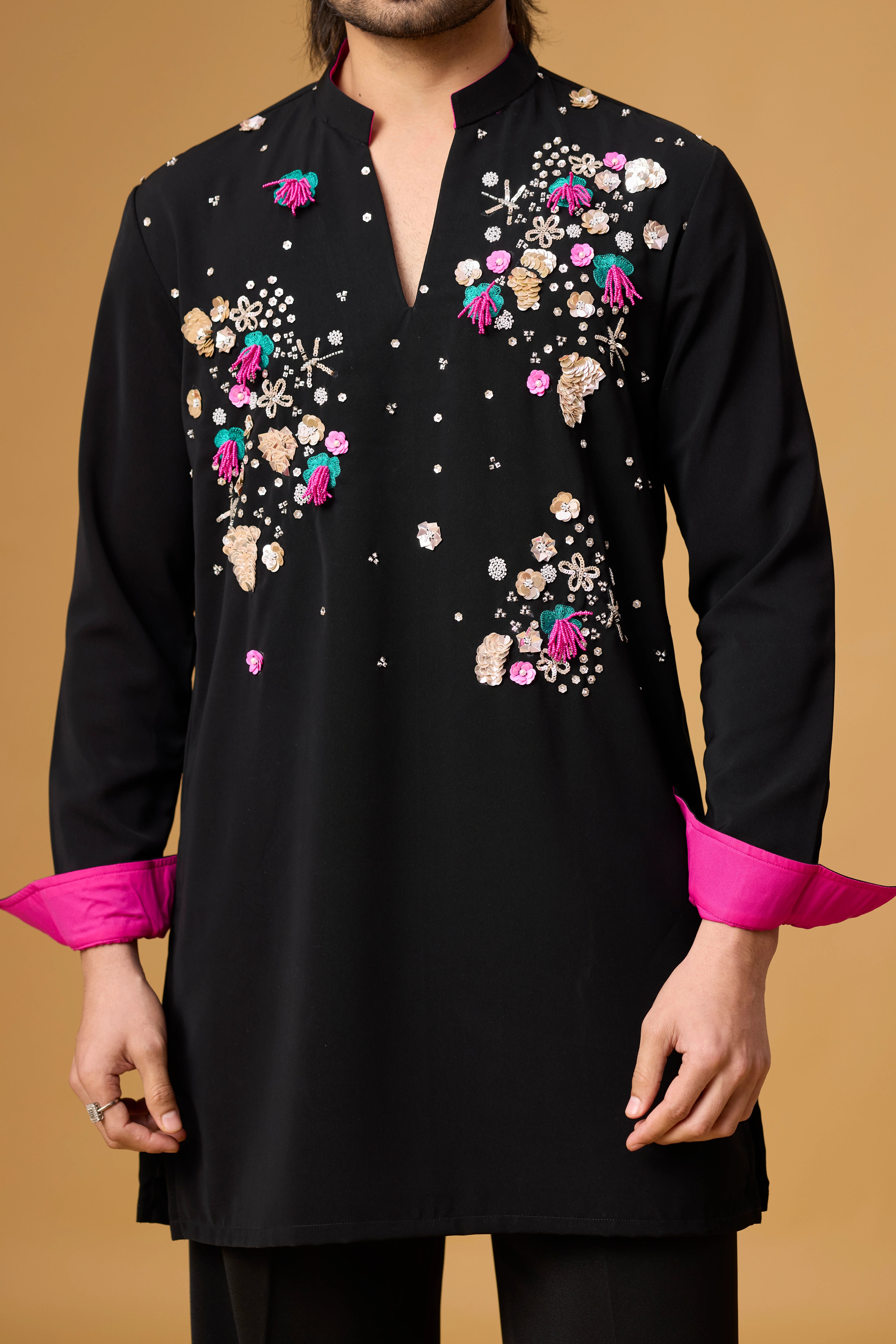 Obsidian Bloom Embroidered Kurta Set