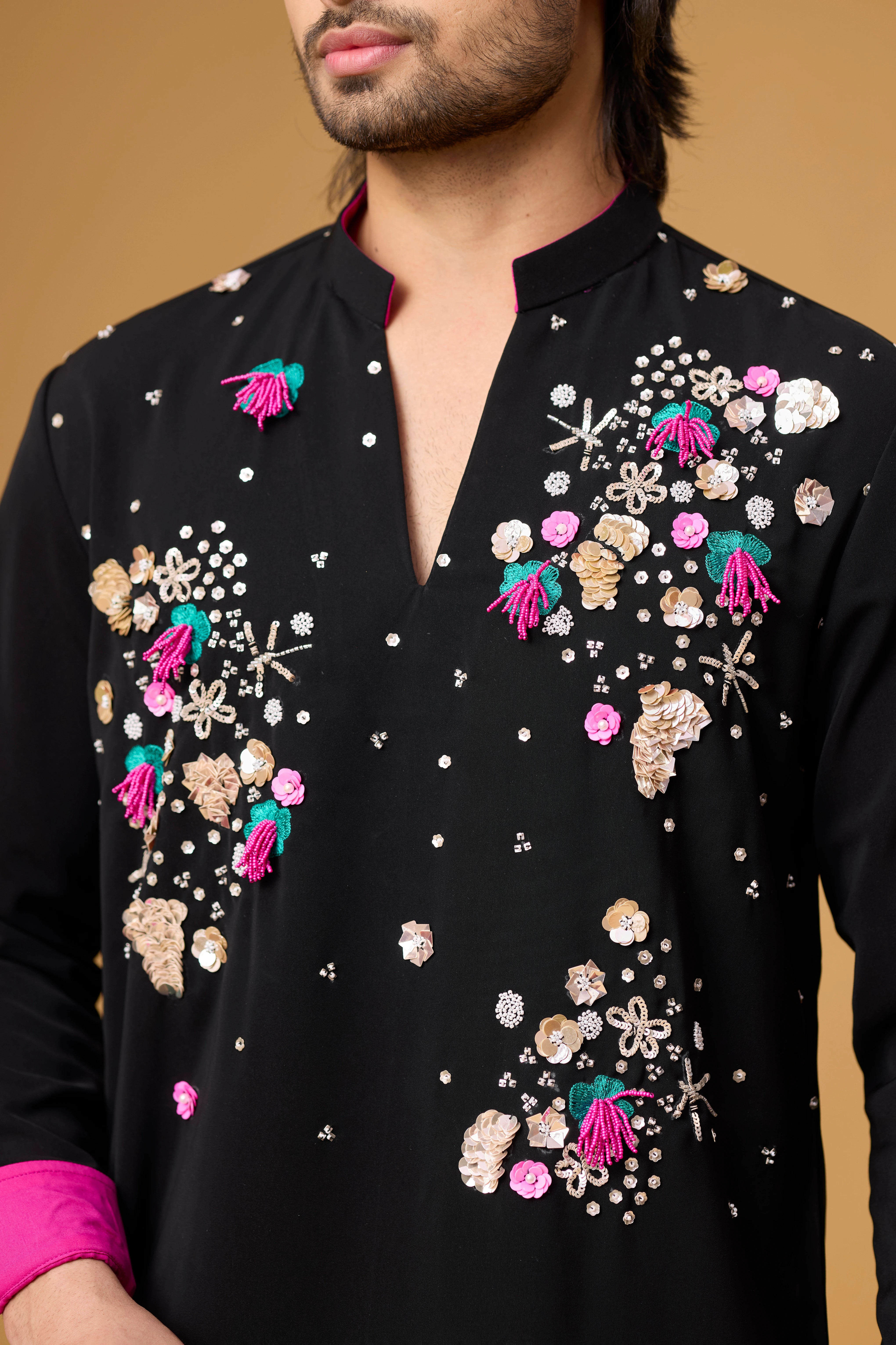 Obsidian Bloom Embroidered Kurta Set