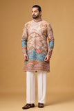 Cream Regal Scenic Patterned Kurta Set