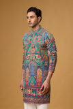 Royal Teal Heritage Artistry Kurta Set