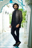 Black Indo-Western with Metallic Embroidered Jacket