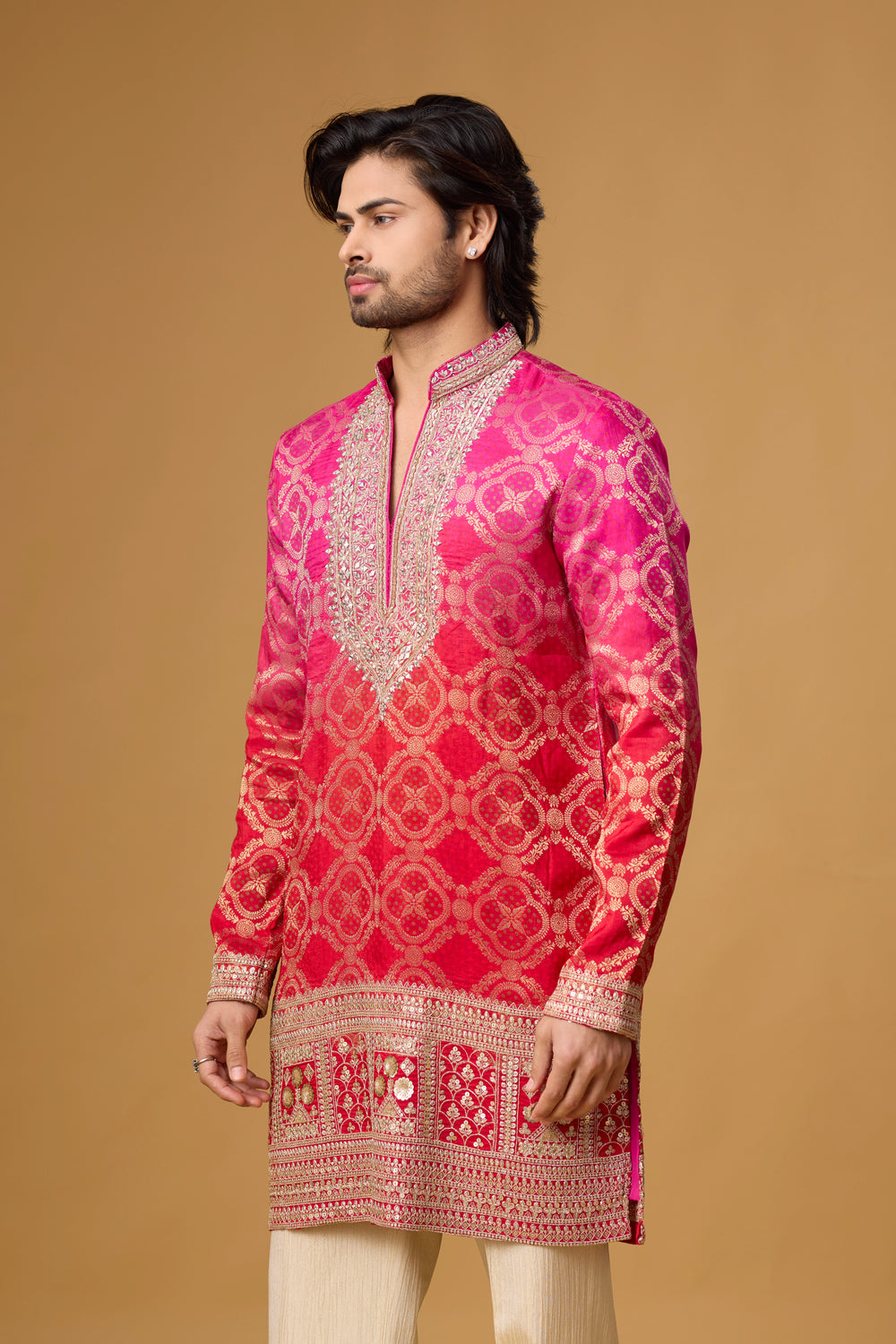Buy Brocade Kurta Set for Men Online India | Mahavir NX