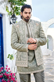 Mehendi Green Indo-Western with Gold Hand Embroidery