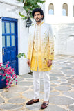 Yellow Ombre Indo-Western with Floral Hand Work