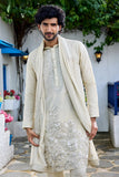 Ivory Floral Embroidered Kurta Set with Dupatta