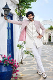 Pastel Pink Floral Embroidered Indo-Western