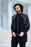 Black Indo-Western with Silver Embroidery