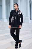 Blue Indo-Western with Multicolour Hand Embroidery
