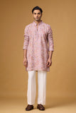 Blush Rose Floral Brocade Kurta Set