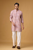 Blush Rose Floral Brocade Kurta Set