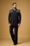 Midnight Noir Crystal Embellished Indo-Western Ensemble