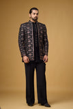Midnight Noir Diamond Motif Embellished Indo-Western Ensemble
