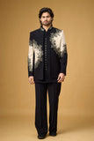 Midnight Noir Ivory Bloom Embroidered Indo-Western Ensemble