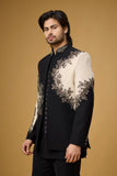 Midnight Noir Ivory Bloom Embroidered Indo-Western Ensemble