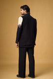 Midnight Noir Ivory Bloom Embroidered Indo-Western Ensemble