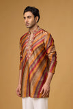 Rustic Copper Striped Heritage Kurta Set