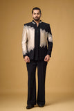 Midnight Noir Champagne Cascade Embellished Indo-Western Ensemble