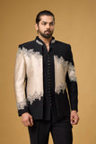 Midnight Noir Champagne Cascade Embellished Indo-Western Ensemble