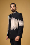 Midnight Noir Champagne Cascade Embellished Indo-Western Ensemble