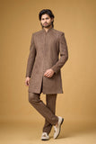 Mocha Royale Threadwork Indo-Western Ensemble