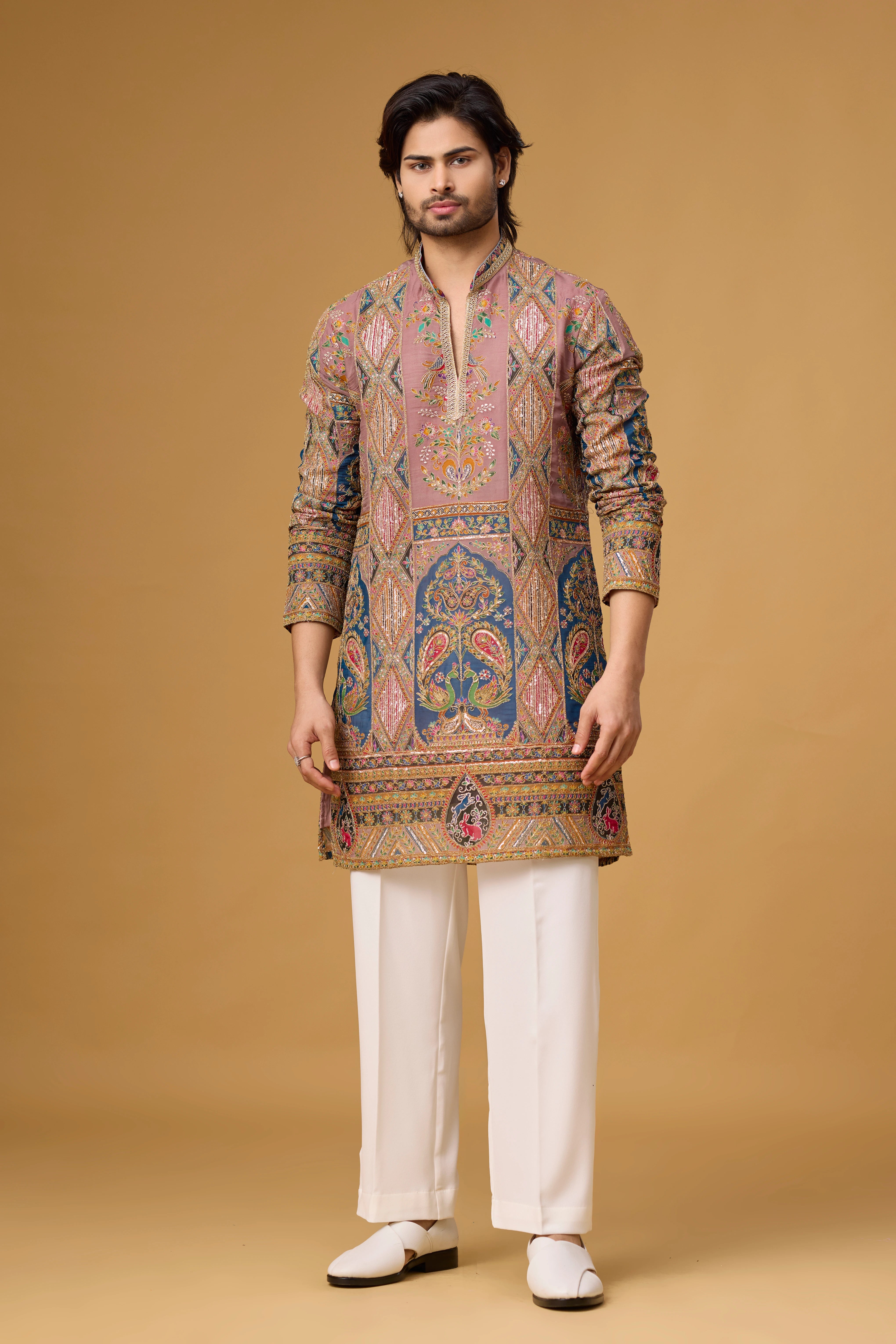 Mauve Heritage Kurta Set – Premium Reception Ethnic Wear | Mahavir NX
