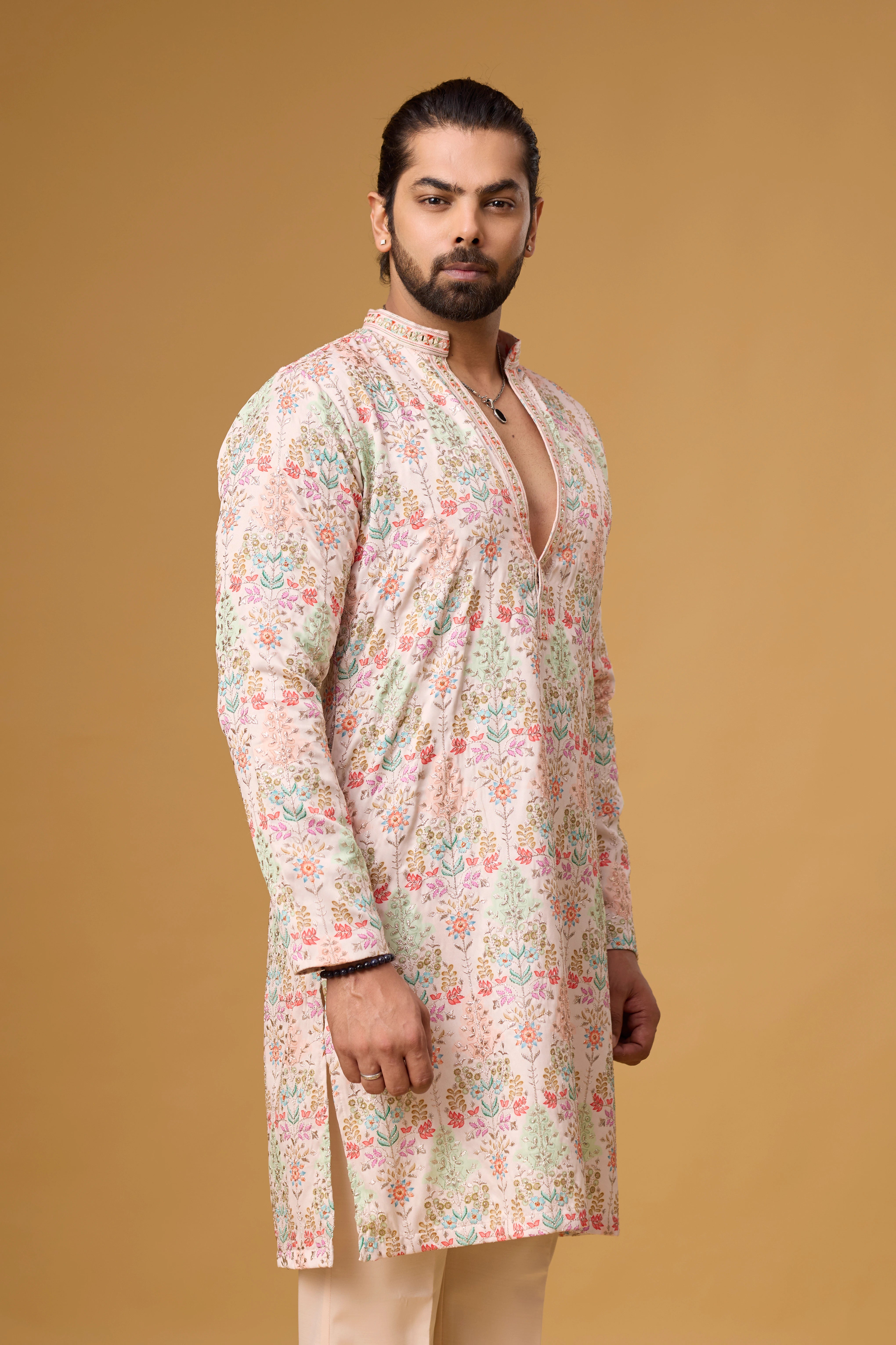 Buy Blush Ivory Kurta Set for Men Online India | Mahavir NX