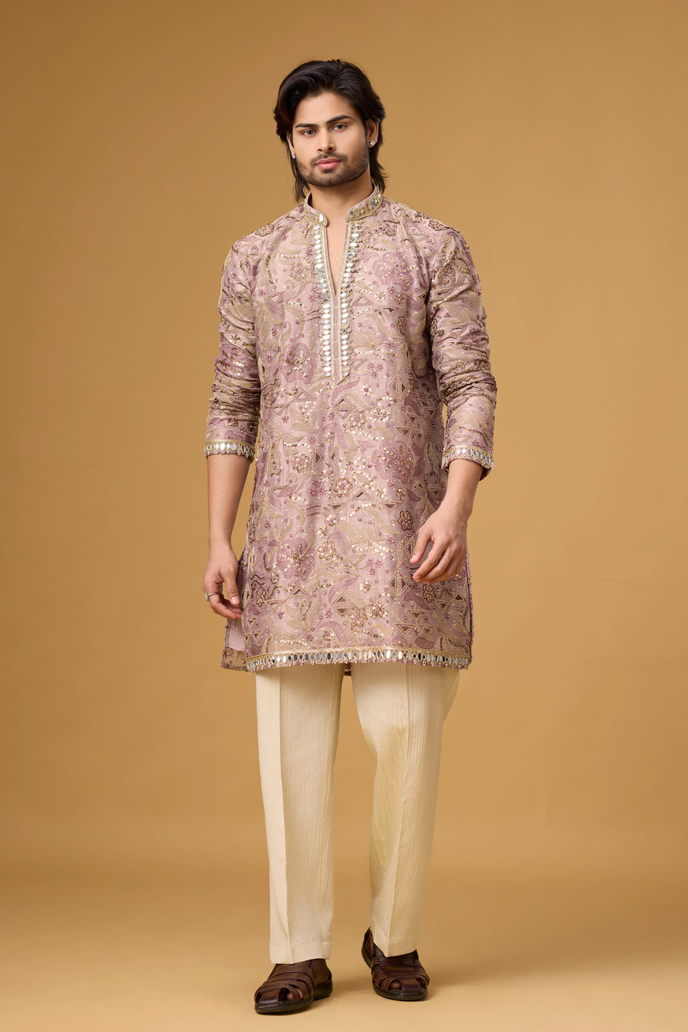 Zari Work Kurta Set for Men – Festive & Wedding Ethnic Wear | Mahavir NX