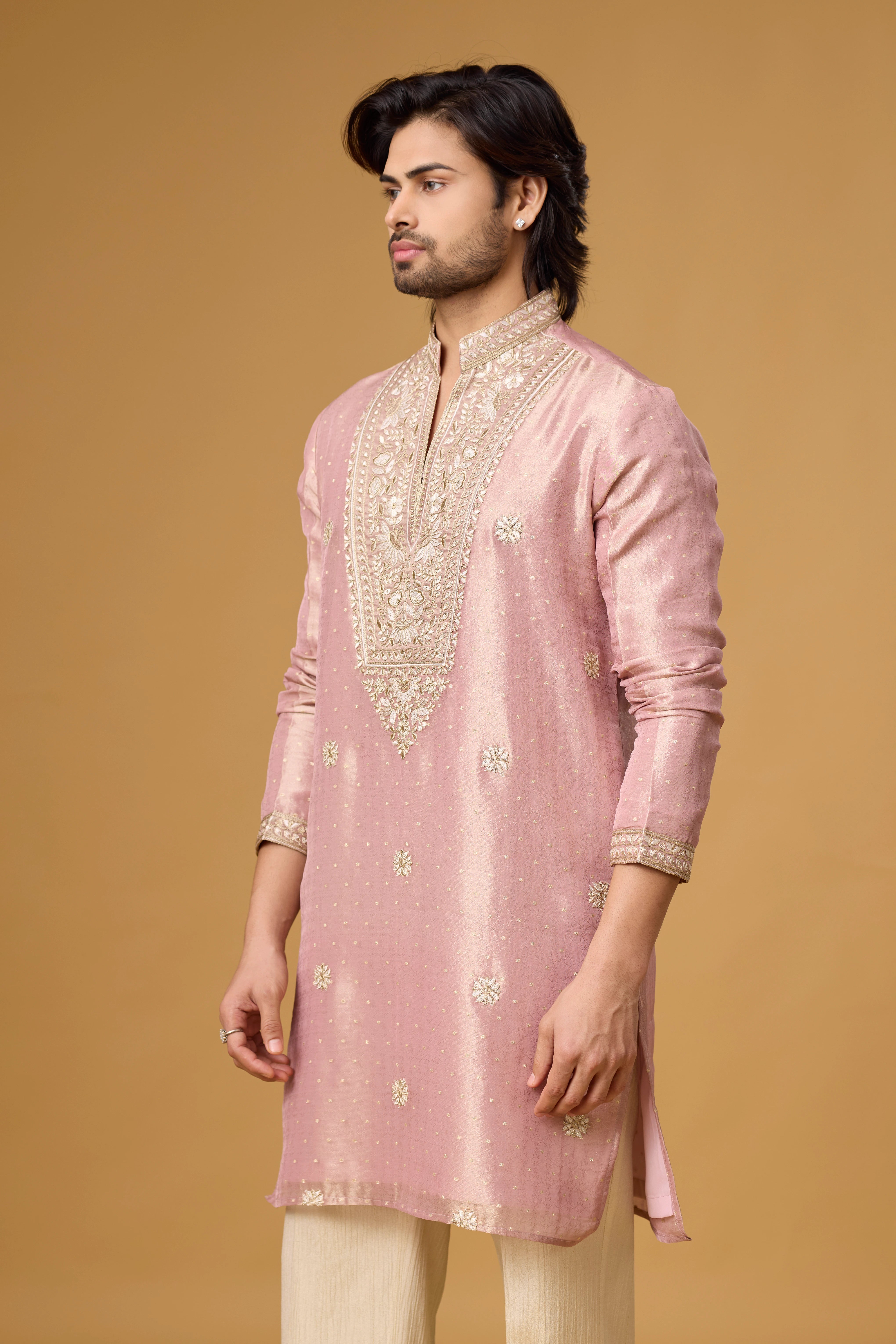Blush Rose Floral Embroidered Kurta Set