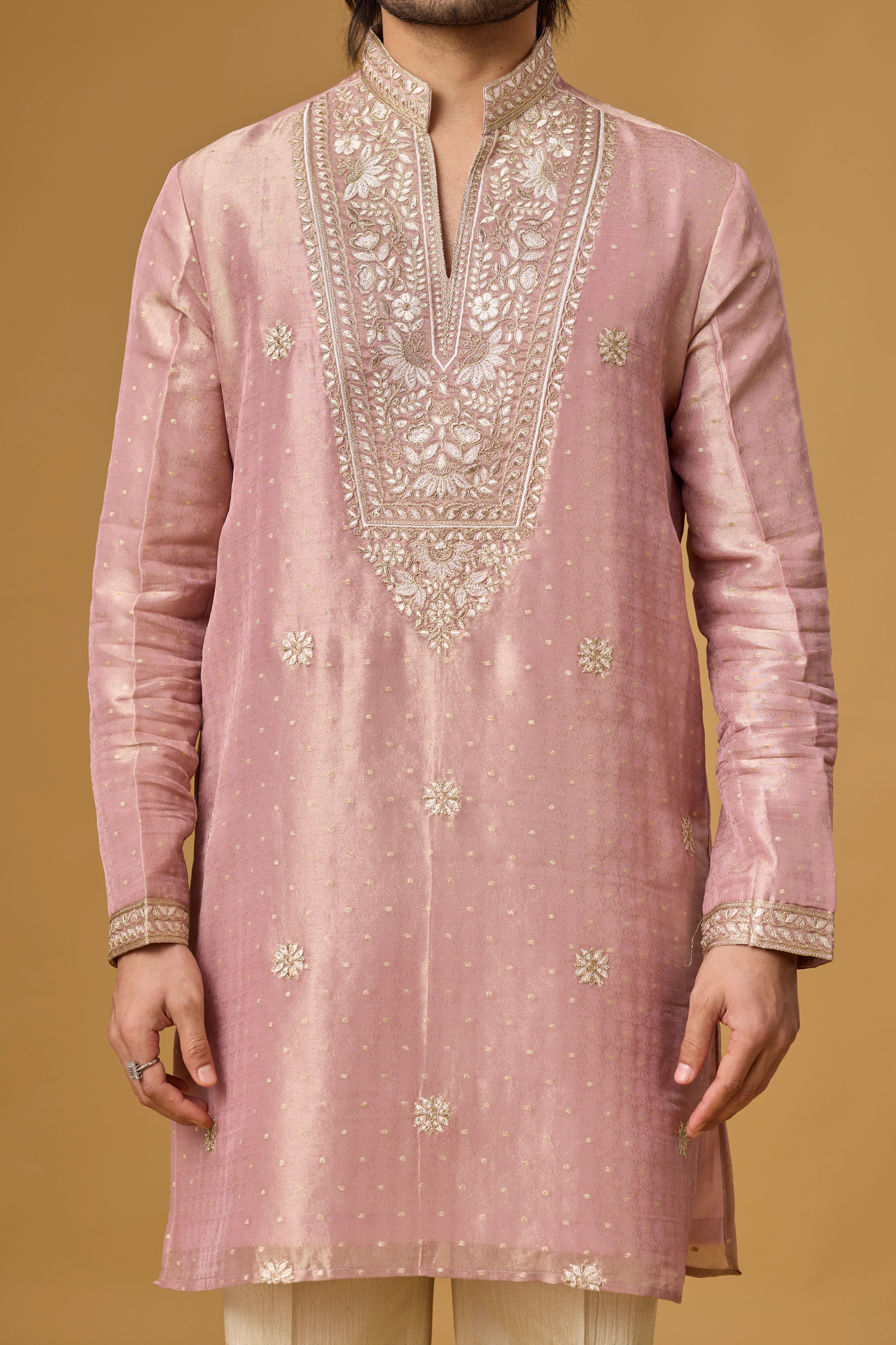 Blush Rose Floral Embroidered Kurta Set
