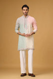 Ivory Blush Diamond Motif Kurta Set for Men | Mahavir NX