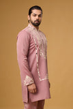 Buy Men Kurta Set Online India – Dusty Rose Floral | Mahavir NX